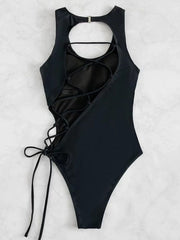 Showlu Fashion Store 0 Black / M Strappy Bandage Monokini"