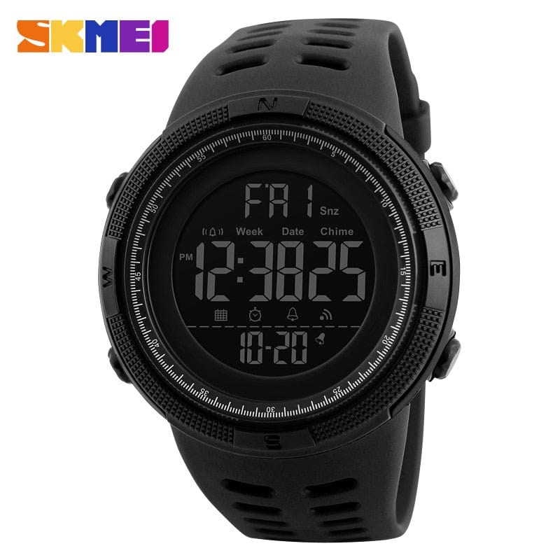 Showlu Fashion Store 0 Black SKMEI Fashion Outdoor Sport Watch Men Multifunction Watches Alarm Clock Chrono 5Bar Waterproof Digital Watch reloj hombre 1251