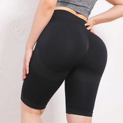  Showlu Fashion Store 0 Black / SM Women Butt Lifting Yoga Shorts Elastic Workout High Waist Tummy Control Ruched Booty Pants Seamless Gym Compression Tights