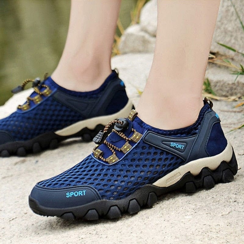 Showlu Fashion Store 0 Blue / 39 Men's Sneakers Breathable Mesh Shoe Mens Outdoor Non-Slip Hiking Shoes Summer Casual Shoe for Men Fashion Creek Trekking Shoes