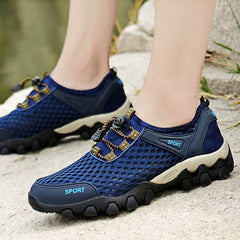 Showlu Fashion Store 0 Blue / 39 Men's Sneakers Breathable Mesh Shoe Mens Outdoor Non-Slip Hiking Shoes Summer Casual Shoe for Men Fashion Creek Trekking Shoes