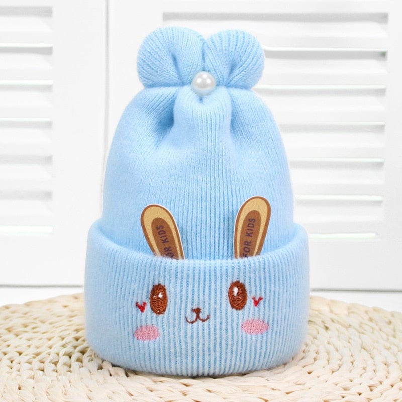 Showlu Fashion Store 0 Blue Newborn Girl&Boy Hats Baby Soft Warm Crochet Knit Cartoon Beanie Cap Cute Baby Hats for 0-6 Months Baby Winter Hat for Kids