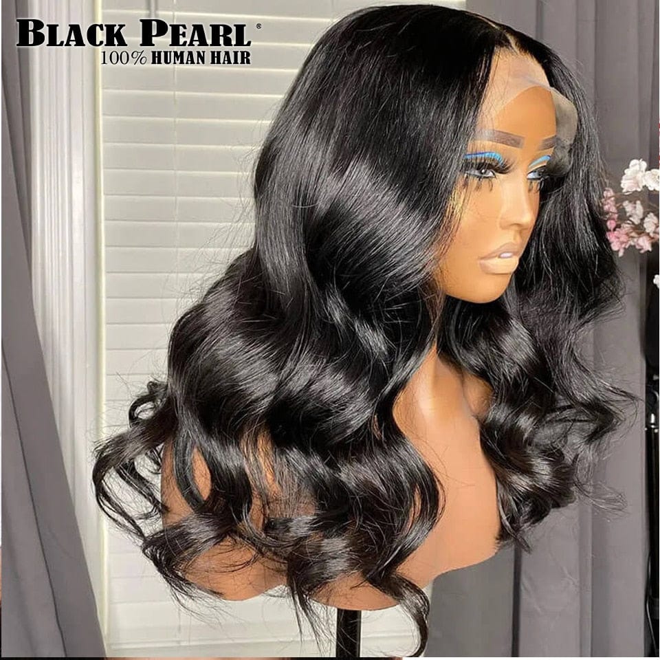 Showlu Fashion Store 0 Body Wave Lace Front Human Hair Wig for Black Women Pre Plucked Brazilian Middle Part Loose Wave Transparent Lace Frontal Wigs