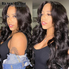 Showlu Fashion Store 0 Body Wave Lace Front Human Hair Wig for Black Women Pre Plucked Brazilian Middle Part Loose Wave Transparent Lace Frontal Wigs