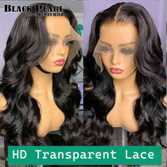 Showlu Fashion Store 0 Body Wave Lace Front Human Hair Wig for Black Women Pre Plucked Brazilian Middle Part Loose Wave Transparent Lace Frontal Wigs