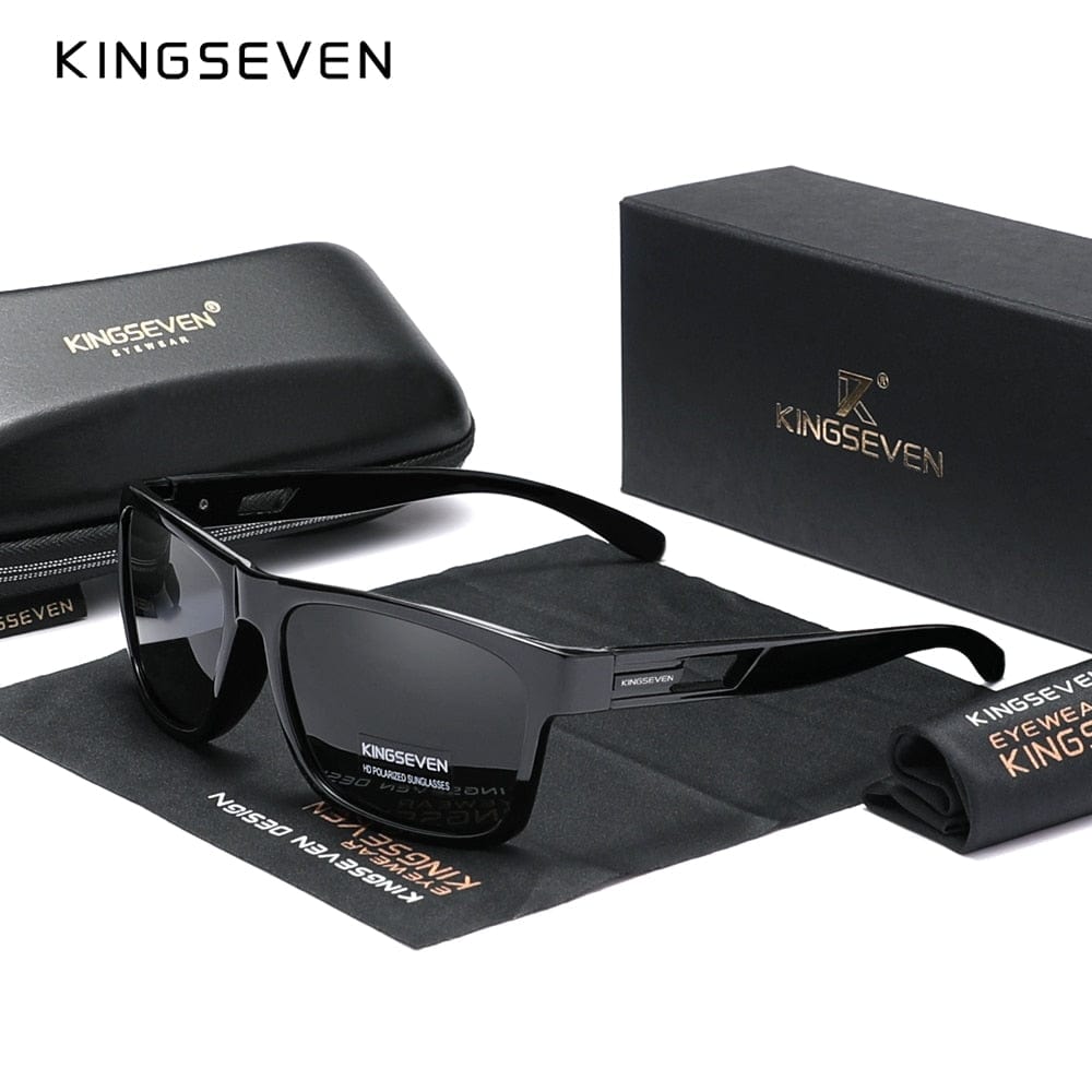 Showlu Fashion Store 0 Bright Black / Original Genuine KINGSEVEN New 2023 Brand Design Men's Glasses Polarized Sunglasses Women UV Lens Fashion Eyewear Oculos de sol