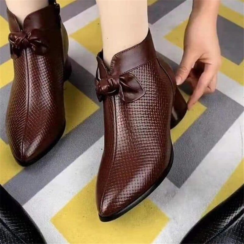 Showlu Fashion Store 0 brown / 35 Women Barefoot Shoes Short Boots Ankle 2022 Spring New Female Casual Thick Soled Shoes Genuine Leather Designer Pumps Shoes