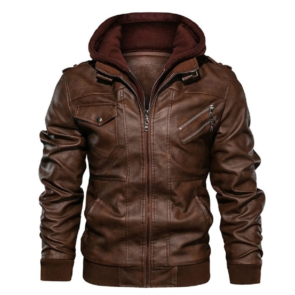 Showlu Fashion Store 0 brown / Europe S KB New Men's Leather Jackets Autumn Casual Motorcycle PU Jacket Biker Leather Coats Brand Clothing EU Size SA722