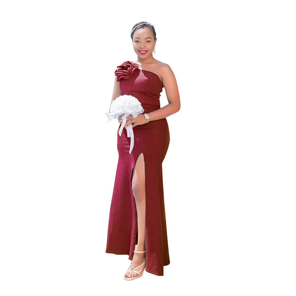 Showlu Fashion Store 0 Burgundy / S Dubai Luxury Off Shoulder Wedding Party Dresses for Women Elegant Ladies Evening Gown New African Ankara Sexy Bodycon Long Dress