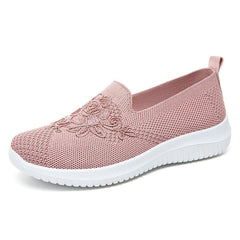 Showlu Fashion Store 0 Cheap Mom Summer Mesh Knitting Sneakers Women Breathable Mary Janes Shoes Non-slip Ladies Casual Nurse Office Shoes Ballet Flats