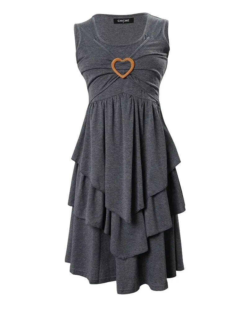 Showlu Fashion Store 0 Chic Heart U-Neck Mini Dress