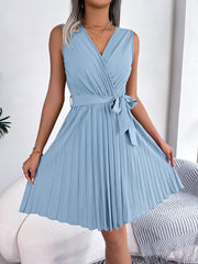 Showlu Fashion Store 0 Chic Summer Pleated V-Neck Dress