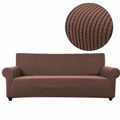 Showlu Fashion Store 0 coffee / 1-Seat 90-140cm 305-350cm Size Velvet Sofa Covers for Living Room Solid Sectional Sofa Cover Elastic Couch Cover Home Decor Fundas Sofa Slipover