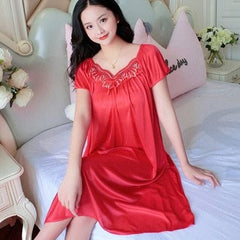 Showlu Fashion Store 0 color 08 / M XXXXL Ladies Women Satin Sexy Lingerie Lace Fancy Nightshirts Elegant Chemise Sleepwear Night Baby Doll Underwear Sleepwear