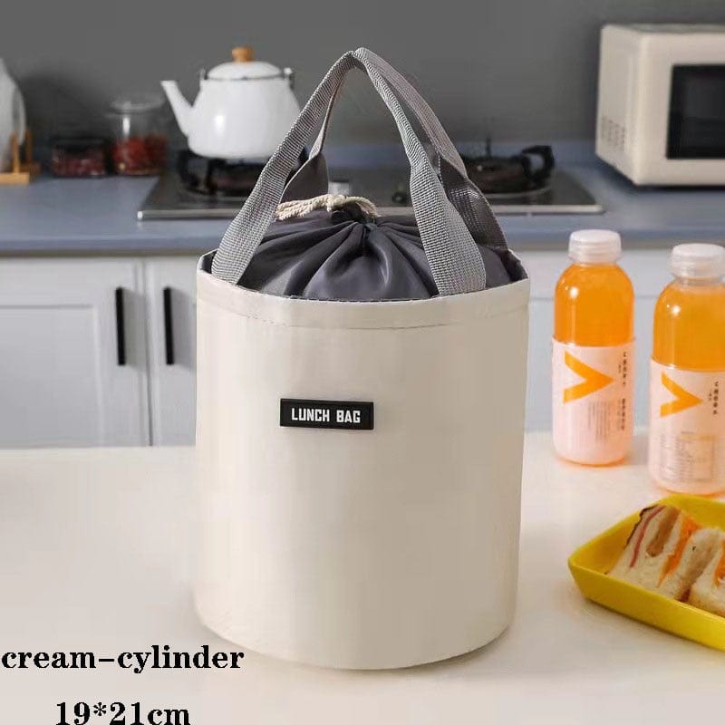 Showlu Fashion Store 0 cream-cylinder Insulated Lunch Food Storage Bag