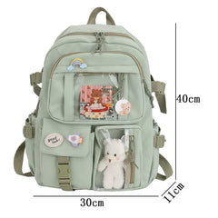 Showlu Fashion Store 0 Cute Women Backpacks Waterproof Multi-Pocket Nylon School Backpack for Student Female Girls Kawaii Laptop Book Pack Mochilas