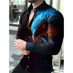 Showlu Fashion Store 0 CX505 / M Bust 105cm / China Summer Men's Shirt Long Sleeve S-4XL Fashion HD 3D Printed Lapel Single Breasted Cardigan Hawaiian Casual Men's Shirt 2023