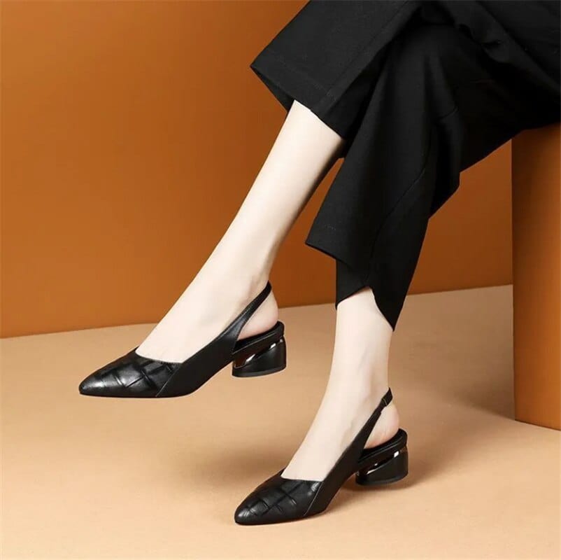 Showlu Fashion Store 0 d / 36 Women Cute Sweet High Quality Beige Bezel Slip on Stiletto Lady Classic Comfort Stylish Heel Shoes Zapato Negro Tacon E5867