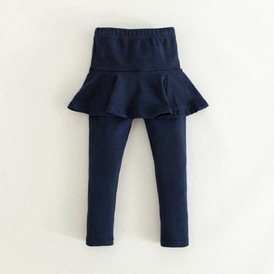 Showlu Fashion Store 0 Dark Blue / 2T Solid Color Girls Pants Kids Leggings 2-10Y Children Clothing Autumn Cotton Leggings Warm Baby Girl Skirt-pants High Quality