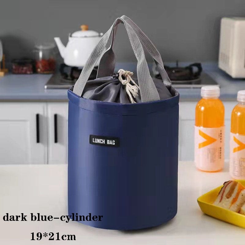 Showlu Fashion Store 0 dark blue-cylinder Insulated Lunch Food Storage Bag