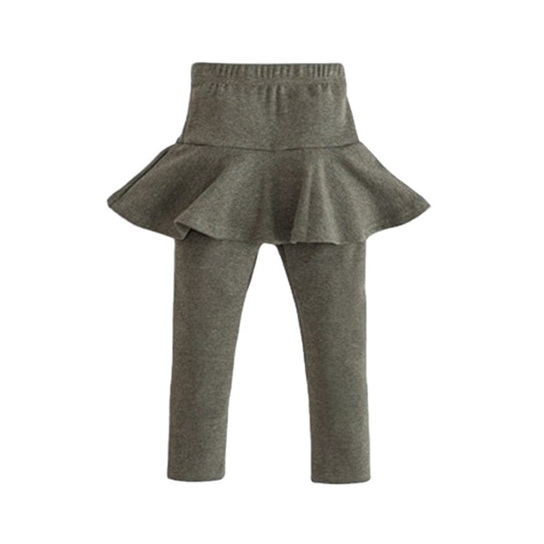 Showlu Fashion Store 0 Dark Gray / 2T Solid Color Girls Pants Kids Leggings 2-10Y Children Clothing Autumn Cotton Leggings Warm Baby Girl Skirt-pants High Quality