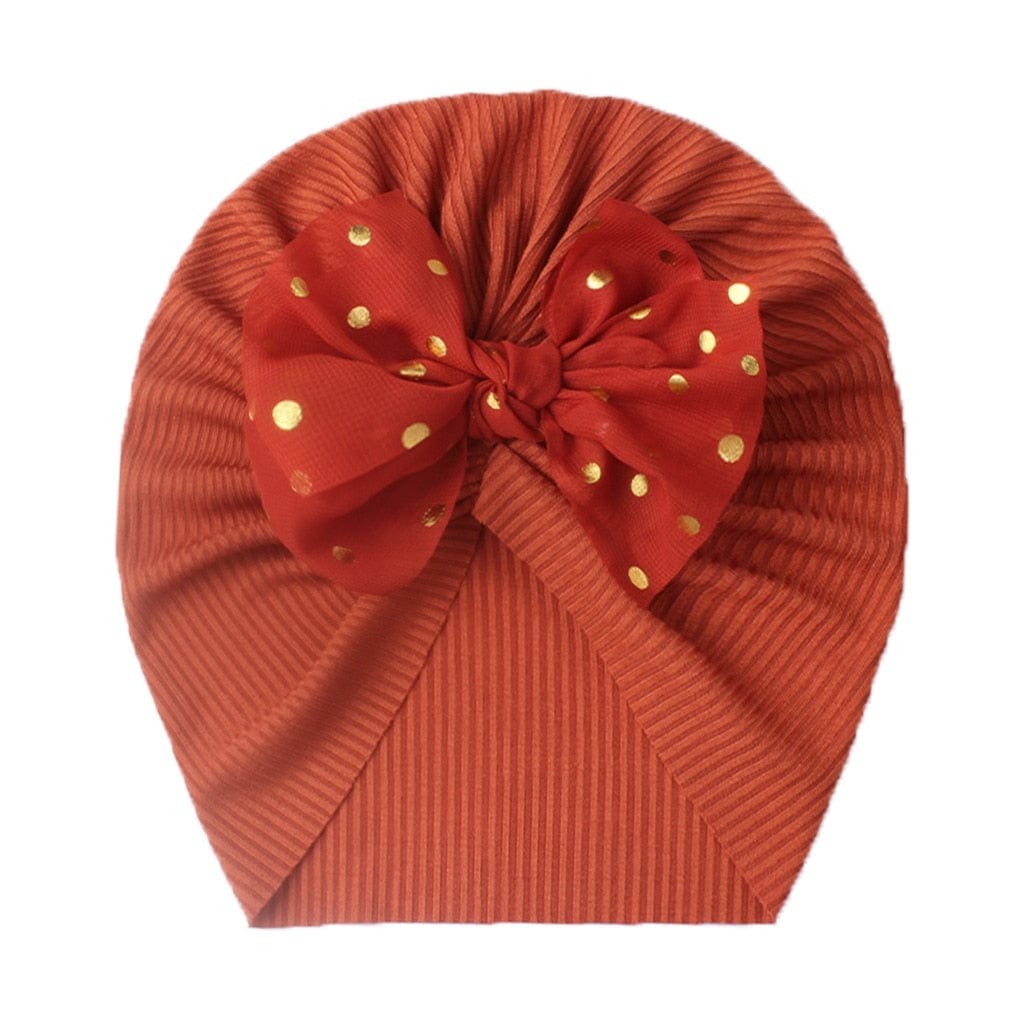 Showlu Fashion Store 0 Dark red Lovely Shiny Bowknot Baby Hat Cute Solid Color Baby Girls Boys Hat Turban Soft Newborn Infant Cap Beanies Head Wraps