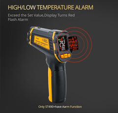 Showlu Fashion Store 0 Digital Infrared Thermometer Laser Temperature Meter Non-contact Pyrometer Imager Hygrometer IR Termometro Color LCD Light Alarm