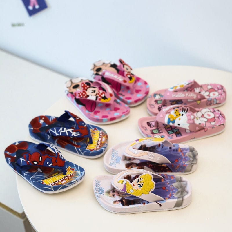 Showlu Fashion Store 0 Disney Children's Slippers Cartoon Flip Flops Princess Sandals Boys' Anti-skid Home Sandals Children's Beach Size 24-35