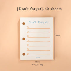 Showlu Fashion Store 0 Dont forget 60sheets / mini JIANWU Creative Cute Transparent 3 ring Mini Loose-leaf Hand Book Student Portable Notebook ring binder Kawaii School Supplies