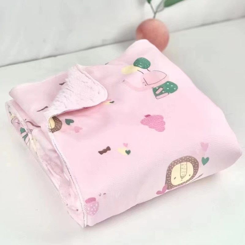 Showlu Fashion Store 0 F Baby Blankets New Thicken Double Layer Coral Fleece Infant Swaddle Bebe Envelope Wrap Owl Printed Newborn Baby Bedding Blanket