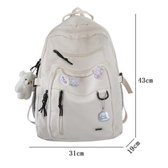 Showlu Fashion Store 0 Fashion Big Student Backpack NEW Badge Rucksack Girls School Bag High Capacity Women Backpack Female Cute Leisure Travel Mochila