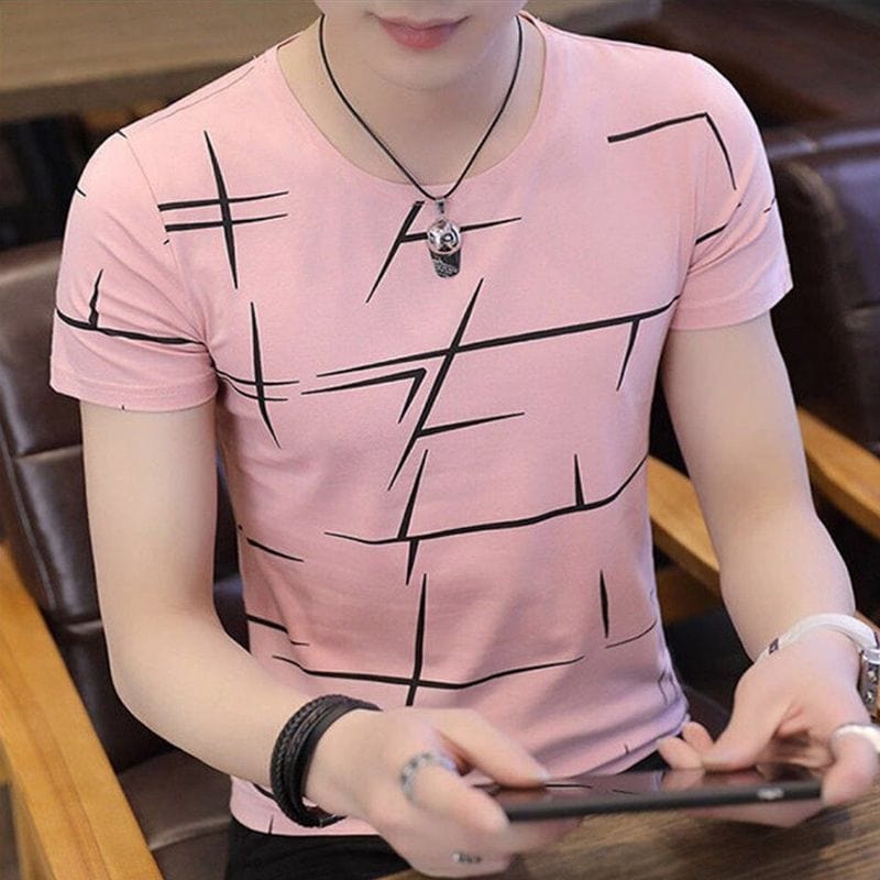 Showlu Fashion Store 0 Fashion O-Neck Casual Printed T-Shirt Men's Clothing 2023 Spring New Loose Korean Pullovers Long Sleeve All-match Tee Shirt