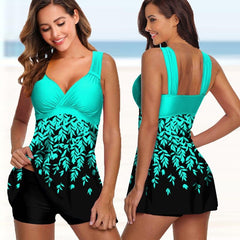 Showlu Fashion Store 0 Floral Plus Size Swimdress Set