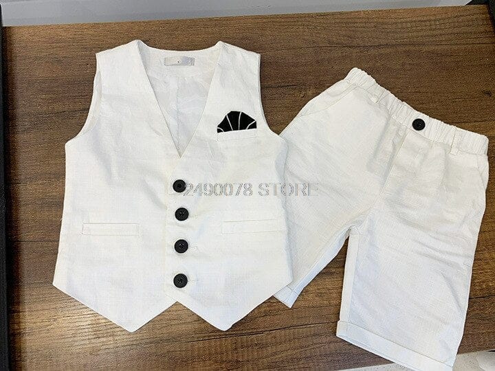 Showlu Fashion Store 0 Flower Boys White Blazer Wedding Suit Brand Kids Ceremony Formal Suit with Bowtie Flower Boys Party Tuxedos Costume Suit