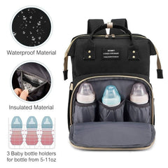 Showlu Fashion Store 0 Foldable Baby Crib with Changing Pad Diaper Bag Backpack  USB Interface Babies Bags   Station pañaleras para