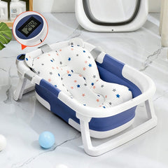 Showlu Fashion Store 0 Folding Baby Bath Tub Portable Baby Shower Tubs With Temperature Sensing  Non-slip Cushion Newborn Bathtub Safe Kids Bathtub New