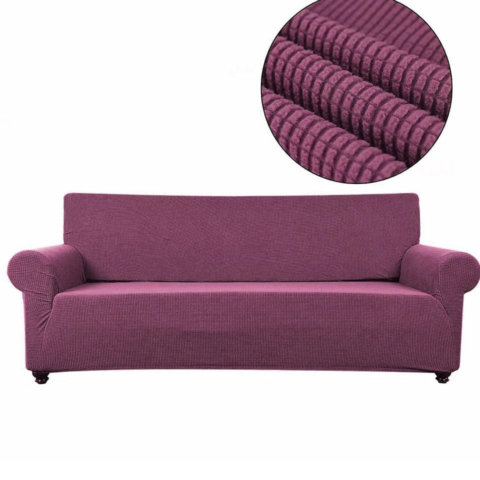 Showlu Fashion Store 0 fuchsia / 1-Seat 90-140cm 305-350cm Size Velvet Sofa Covers for Living Room Solid Sectional Sofa Cover Elastic Couch Cover Home Decor Fundas Sofa Slipover