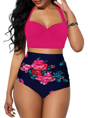 Showlu Fashion Store 0 G / S Floral High-Waist Push-Up Bikini Set