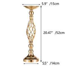 Showlu Fashion Store 0 Gold/Silver Wedding Candle Holders Decor Table Centerpiece Pillar Flower Vase Rack Stand Road Lead Floral Bouquet Party Supplies