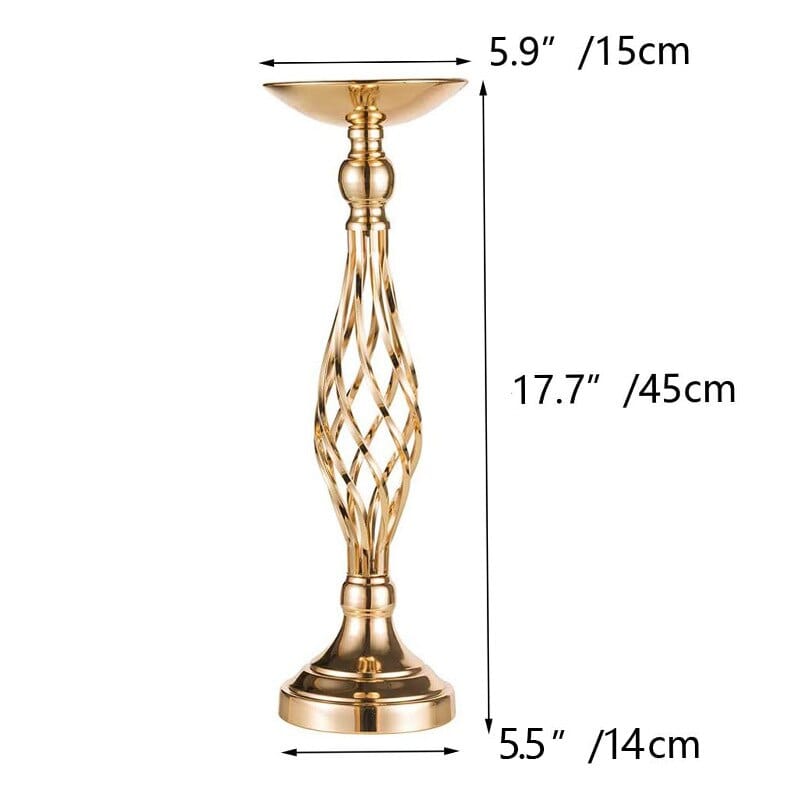 Showlu Fashion Store 0 Gold/Silver Wedding Candle Holders Decor Table Centerpiece Pillar Flower Vase Rack Stand Road Lead Floral Bouquet Party Supplies