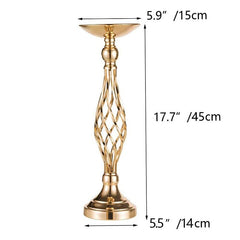 Showlu Fashion Store 0 Gold/Silver Wedding Candle Holders Decor Table Centerpiece Pillar Flower Vase Rack Stand Road Lead Floral Bouquet Party Supplies