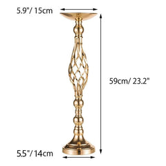 Showlu Fashion Store 0 Gold/Silver Wedding Candle Holders Decor Table Centerpiece Pillar Flower Vase Rack Stand Road Lead Floral Bouquet Party Supplies