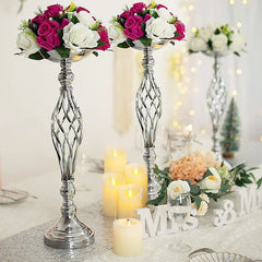 Showlu Fashion Store 0 Gold/Silver Wedding Candle Holders Decor Table Centerpiece Pillar Flower Vase Rack Stand Road Lead Floral Bouquet Party Supplies