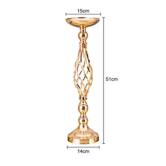 Showlu Fashion Store 0 Golden 51cm / China Flowers Metal Candle Holders Wedding Metal Flower Centerpiece Flower Rack Flowers Vases Candlestick Table Stand Home Party Decor