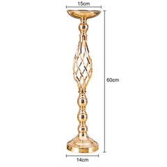 Showlu Fashion Store 0 Golden 60cm / China Flowers Metal Candle Holders Wedding Metal Flower Centerpiece Flower Rack Flowers Vases Candlestick Table Stand Home Party Decor