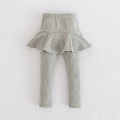 Showlu Fashion Store 0 Gray / 2T Solid Color Girls Pants Kids Leggings 2-10Y Children Clothing Autumn Cotton Leggings Warm Baby Girl Skirt-pants High Quality