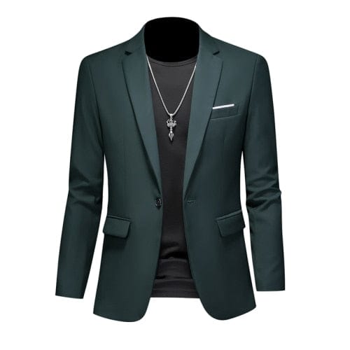 Showlu Fashion Store 0 Green / Asia L(168cm-57kg) High Quality Business Slim Fit Single Buttons Suits Jacket Men Slim Fit Casual Fashion Wedding Groom Tuxedo Blazer Coats 6XL-M