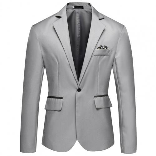 Showlu Fashion Store 0 Grey / M / China Formal Casual Formal Lapel Suit Coat for Business   Men Blazer Formal Casual Formal Lapel Suit Coat for Business