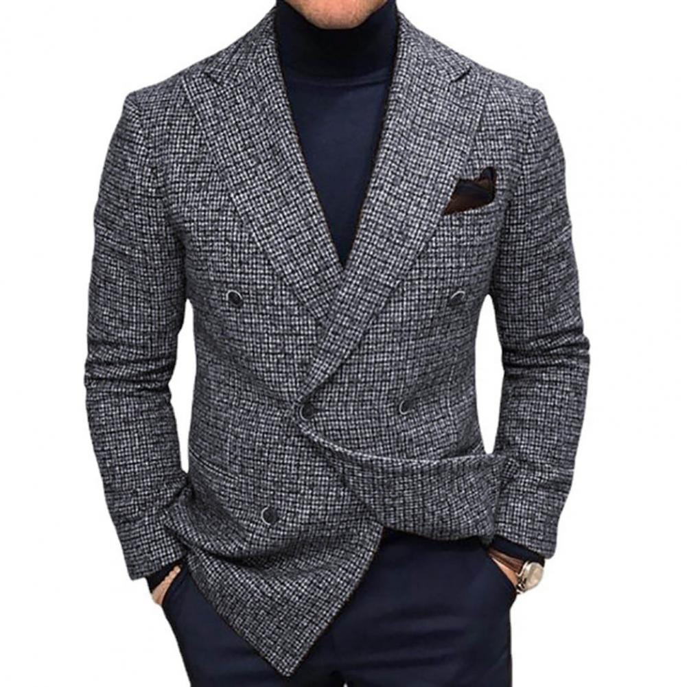 Showlu Fashion Store 0 Grey / S New Fashion Men's Blazer Cotton Slim Korea Style Suit Blazer-Masculino Male Suits Jacket Blazers Men Clothing Plus Size 4XL