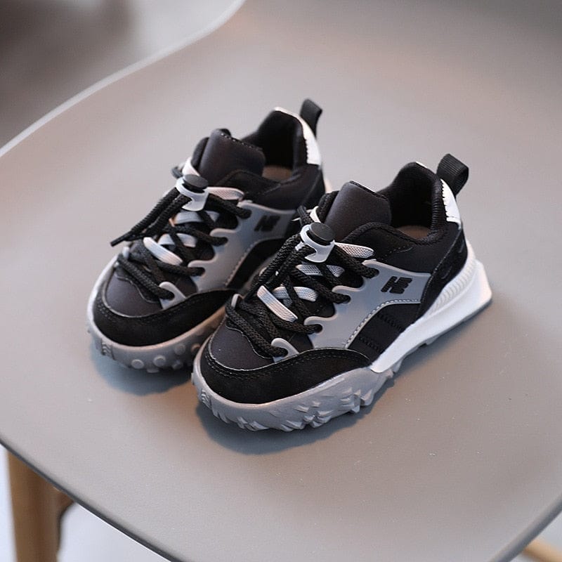 Showlu Fashion Store 0 HE-black leather / 21 Children Spring Autumn Sneakers Boys Breathable Comfortable Running Shoes Girls Fashion Sports Casual Sneakers Baby Soft Shoes